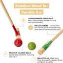 SpeedArmis 8 Players Croquet Set with 32In Regulation | 28In Standard Size Rubber Wood Mallets, Colored PE Ball, Wickets, 21In End Stakes - Lawn Backyard Game Kit for Teens/Adults/Family