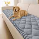 Smiry Fuzzy Couch Cover for Dogs, Non Slip Washable Pet Sofa Cover, Scratch Proof Hair Resistant Plush Sofa Slipcover, Pet Friendly Couch Cushion Protector for Cat, Grey, 27.6" x 82.7"