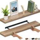 Ballucci Floating Shelves for Wall, 48" Wood Wall Shelf Set of 2, with Invisible Brackets for Bathroom, Living Room, Bedroom, Kitchen, Nursery, 8" Deep, Oak Finish