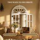 White Arched Window Mirror for Wall Decor, Farmhouse Wall Mirrors