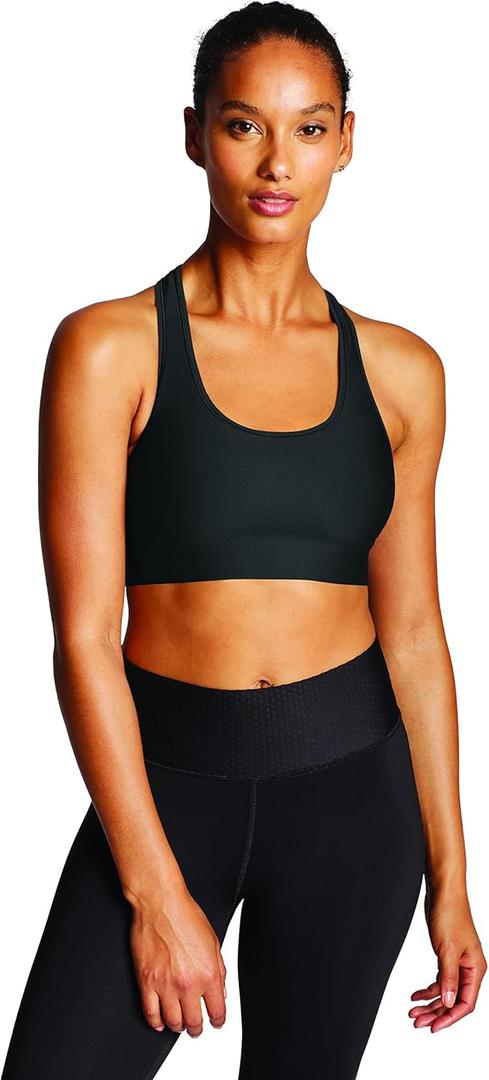Champion Women's Sports Bra, Absolute, Moderate Support, High-impact Sports Bra for Women (Medium, Black)