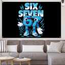 Funny 6 7 Meme Birthday Decoration Italian Brainrot Six Seven Photo Booth Backdrop Kids Meme 67 Decoration Background Banner Wall Decor (Italian Brainrot-1, 3x6x5.9ft)
