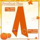 2PCS Fall Wreath Sash for Front Door - Autumn Wreath Satin Sash Embroidery Monogram Pumpkin Maple Leaf Harvest Decorative Door Hanger Garland Yard for Thanksgiving Gifts, DIY Sash Decor(55 x 5 inches)