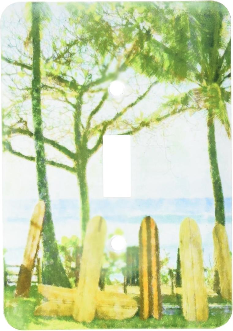 3dRose LLC lsp_100944_1 Surf Boards N Palm Trees Single Toggle Switch