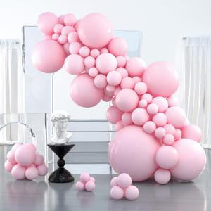 PartyWoo Light Pink Balloons 100 pcs Different Sizes of 36 18 12 10 5 Inch Pastel Baby Pale Pink Balloon Arch Kit Garland for Baby Shower Valentine's Day Princess Birthday Party Decorations Pink-Y48