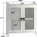 COLLECTIVE HOME - 2 Tiered Storage Cabinet, Countertop Cabinet, Wood Organizer for Kitchen Living Room Bedroom Bathroom Office with Magnetic Door, 15.75 x 14.5 x 6.5, White, 02