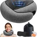 Travel Pillows for Airplanes,360 Support Stowable Travel Pillow, Neck Pillow Airplane with Memory Foam Portable Travel Neck Pillow for Traveling, Suitable for Airplanes, Offices, and Cars