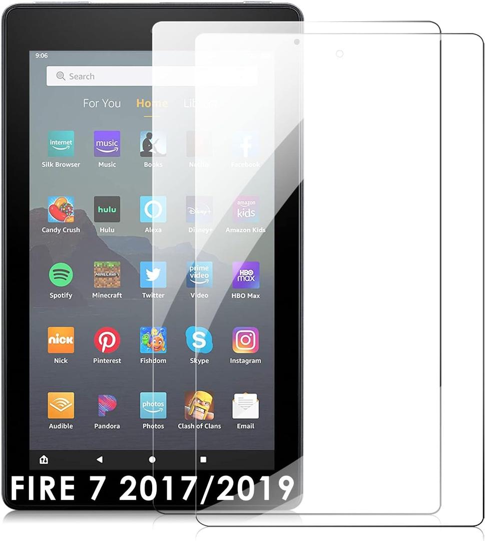 2 PACK Screen Protector for All New Fire 7/ Fire 7 Kids Pro Tablet 7 inch (9th/ 7th Generation, 2019/2017), DETUOSI Ultra Clear/Case Friendly/Touch Sensitive/Bubble Free/Anti-Scratch Tempered Glass 2 PACK Screen Protector for All New Fire 7/ Fire 7 Kids Pro Tablet 7 inch (9th/ 7th Generation, 2019/2017), DETUOSI Ultra Clear/Case Friendly/Touch Sensitive/Bubble Free/Anti-Scratch Tempered Glass