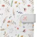 Passport Holder, Travel Wallet Cover with Pen Loop | Cute RFID Blocking Leather Case with Magnetic Closure for Travel Essentials-Flower