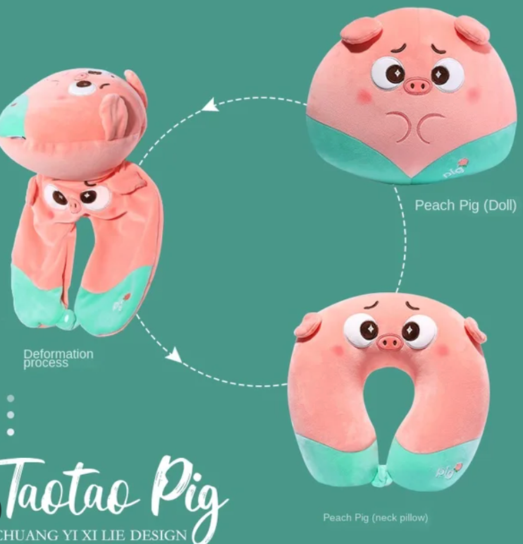 Taotao U-shaped cervical pillow, distorted over-shaped, deformed butter foam, portable travel toy, paraffin