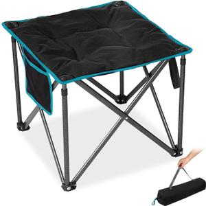 FUNDANGO Oversized Camping Stool Padded 18.1in 440Lbs Folding Foot Rest
Heavy Duty Outdoor Camp Chairs with Anti-Slip Foots & Carry Bag for Fishing Travel (Black)