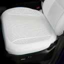 Erivis 2PCS Nappa Leather Car Front Seat Covers for 2025 2026 Tesla Model Y/3 Highland/Juniper Breathable Perforated All-Season Universal Bottom Seat Protectors for Tesla Accessories, White