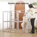Clear Acrylic Dog Play Pen Indoor - 59 Inch 10-Panel Pet Enclosure for Small Dogs & Cats, Outdoor Use with Door, Easy Assemble & Cleaning