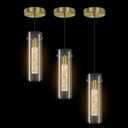Aipsun Pendant Lights Kitchen Island 3 Pack Gold Ceiling Hanging Light 3000K Modern LED Pendant Lights Fixtures for Kitchen Dining Room
