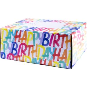 LUXPaper Small Gift Mailing Boxes | 4" x 6" x 9" | Rainbow Birthday | 2 Qty