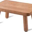 Wooden Step Stool for Adults Seniors, Anti-Slip One Step Stools, Heavy Duty Stepping Stools Kitchen Step Stool with 500lbs Capacity for Office, Bedroom, Kitchen, Bathroom