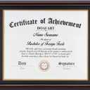 DOAI ART Diploma Frame 14 x 17 with Mat Solid Wood Display Document/Certificate 16x20 without Mat and Picture 17x14 with Black Over Gold Mat | Wall Hangers, New Zealand Cypress, HD Glass, Mahogany