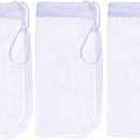 ALEGI Media Filter Bag Aquarium Extra Fine, Reusable 180 Micron Drawstring Mesh Filter Bags for Very Fine Resins Filter 7.5"*3.6" (3 Pack)