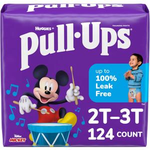 Pull-Ups Boys' Potty Training Pants, 2T-3T (16-34 lbs), 124 Count (4 Packs of 31)