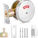 1 Pcs Deadbolt with Occupancy Indicator in Use Vacant Commercial Deadbolt Privacy Indicator 304 Stainless Steel Lock for Bathroom Office Fits 1-3/8" to 1-3/4" Thick Doors