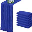 6 Pack Royal Blue Cheesecloth Table Runner 17x108 Inch Semi Sheer Boho Gauze Cheese Cloth Fabric Table Runners, for Wedding Party Baby Shower Birthday Home Decor Garden Farmhouse