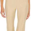 Forever 21 Womens Glitter High-Rise Flare Pants (Large, Champagne)