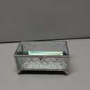 DHCGPP Glass Vintage Jewelry Box Keepsake storage Trinket Ring Display Box Home Decor Embossed Clear Glass Box Organizer(6.5x3.5x3.3Inches)