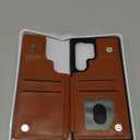 Designed for Samsung Galaxy S24 Ultra Case Wallet with Card Holder, [Magnetic Clasp Cover] [RFID Blocking Leather Protection] Shockproof Women Men Cases for Samsung S24 Ultra Light Brown