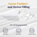 puredown Goose Feathers and Down White Pillows with 100% Cotton Cover, Bed Sleeping Hotel Collection Pillows Set of 2, Standard Size