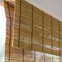CHICOLOGY Bamboo Roman Shade, Cordless Light Filtering Woven Wood Window Treatment for Living Room, Dining Room, Kitchen & Office, Natural Bamboo Blinds for Boho Coastal Decor, Fox, 35"W x 64"H
