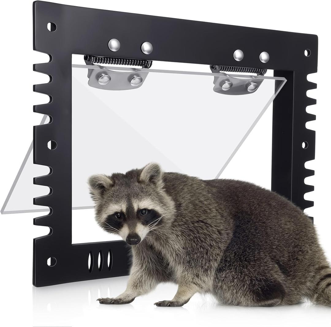 MorningRo 1 Pack 11.8" x 9.5" x 0.8" Large Raccoon One Way Excluder Door Inimitable Outside Live Trap Raccoon Repellent Dog Proof Eviction Possum Trap for Attics Home Farms