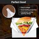EUSOAR Grease Bag Disposable, 100pcs 6.7"x6.7"x1.2" White Aluminum Foil Hamburger Sandwich Wrappers Bags, Grease Resistant Food Storage Packaging Bag for Hot Food, Bakery Cookies, Snack