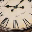 Bernhard Products Large Decorative Wall Clock 20 Inch Silent Non Ticking Battery Operated Quartz Vintage Stylish with Rustic Dark Brown Rim for Home Living/Dining Room Kitchen & Over Fireplace, Rustic Brown