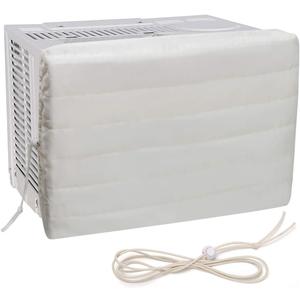 Luxiv Indoor Air Conditioner Cover, White Window Unit Protection Anti-Rust Adjustable Cover for Indoor Window AC with Free Elastic Straps (White, 27x20x2.5)