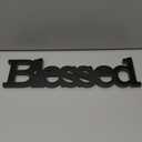 Blulu Blessed Letter Table Sign Blessed Standing Letter Table Sign Rustic Wooden Home Standing Decor for Valentine St. Patrick's Day Baby Shower First Communion Christening Decoration(Black)