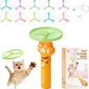 Cat Fetch Toy Launcher with 10 Soft & Flexible Discs, Cat Toys for Indoor Cats, LED Glowing Launcher, Electric Interactive Kitten Toy for Hunting & Exercise, USB Rechargeable