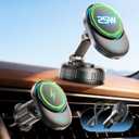 for 25W MagSafe Car Mount Charger with Cooling Fan, Magnetic Wireless Car Charger, Suction Cup & Vent Attachment Phone Holder, 25W Fast Charging Car Cooling Phone Mount for iPhone 17/16,S26 Ultra