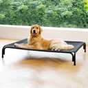 Elevated Dog Bed Outdoor Cooling Raised Cot for XL Dogs, Black 53.9in