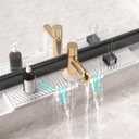 Diatomite Faucet Mat for Kitchen Sink - Fast Drying Sink Splash Guard, Multi-Slope Fast Self-Draining Stone Sink Mat for Kitchen Faucet, Sink Faucet Mat Splash Guard Keep Countertops Dry (23.6"x4.5")