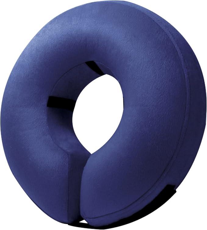BENCMATE Inflatable Dog Cone Collar Alternative, Soft Dog Cone for Small Medium Large Dogs and Cats, Neck Recovery ECollar Donut Collar After Surgery (Medium+, Navy Blue)