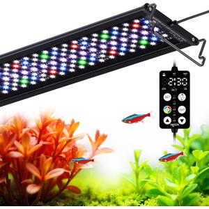 LED Aquarium Plant Light, 24/7 Custom Timer, Power-Off Memory, 7-Row LEDs 30-36in Full Spectrum Fish Tank Lights, 8 Colors, 20 Brightness, Day & Night Cycle, Adjustable Mount for Freshwater