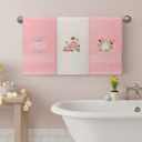 Breling 3 Pcs Easter Bunny Eggs Hand Towels for Bathroom 100% Cotton Happy Easter Bath Towel Decorations Soft Embroidered Home Decoration for Spring Gift Accessories, 13.3'' x 29''