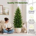 4FT Artificial Cedar Topiary Trees, 2 Pack in Pots