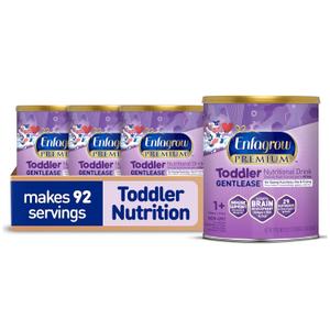 Enfagrow PREMIUM Gentlease Toddler Nutritional Drink, Made with Real Milk, Designed to Ease Fussiness, Gas & Crying, Nutrients for Growth & Immune Support, Powder Can, 29.1 Oz (Pack of 4)