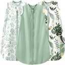 Yoofoss Baby Sleep Sack 6-12 Months Wearable Blanket for Babies 100% Organic Cotton 2-Way Zipper TOG 0.5 Toddler Sleeping Sack 3 Pack, Soft Lightweight Sleep Sacks Medium