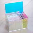 Tampon Holder for Bathroom Storage, Rainbow Acrylic Organizer with Lid - Bathroom Storagefor Cotton Balls, Pads, Hair Accessories & Makeup Supplies, Vanity Organizer for Girls & Women