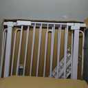 Extra Wide Baby Gate with Door 53.4-62 Inch Pressure Mounted, Auto Close Child Baby Gates for Doorways No Drill, Walk Through Dog Gate Indoor for The House, White