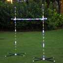 OUTTOY Outdoor Yard Games for Adults and Family, 2 in 1 Limbo Game Flying Disc Games Set with Light, Sutiable for Backyards, Beach, Lawn, Party