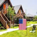 3 x Nirohee Garden Flag Stand,12x18 Garden Flag Holder Pole,Premium Metal Powder-Coated Flagpole with Anti-Wind Clip,Yard Flag Holder for Outside Outdoor Decor Decorations,Flagpole without Flags