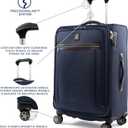 Travelpro Platinum Elite Softside Expandable Checked Luggage, 8 Wheel Spinner Suitcase, TSA Lock, Men and Women, True Navy Blue, Checked Medium 25-Inch